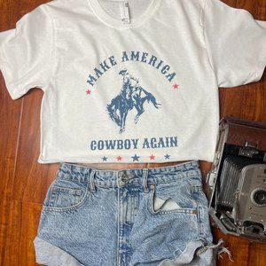 Make America Cowboy Again Cropped Tee | Cute Western Fashion
